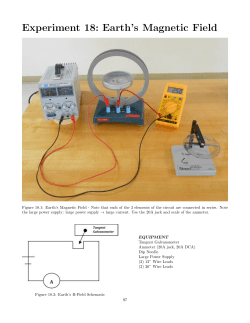 Experiment 18: Earth`s Magnetic Field