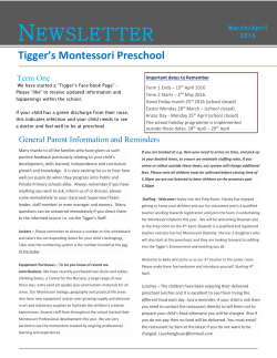 Tigger`s marchapril newsletter