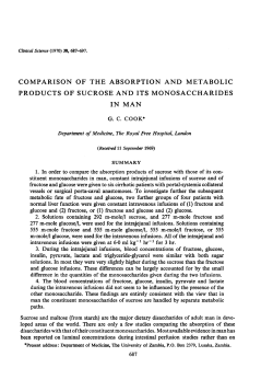 Comparison of the Absorption and Metabolic Products of Sucrose