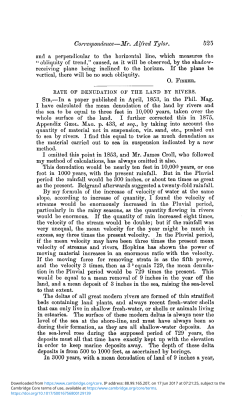 Rate of denudation of the land by rivers