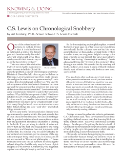 Lewis on Chronological Snobbery