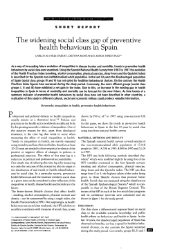 The widening social class gap of preventive health behaviours in
