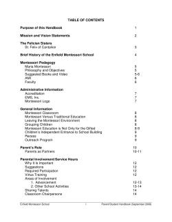 TABLE OF CONTENTS Purpose of this Handbook 1 Mission and