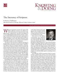 The Inerrancy of Scripture