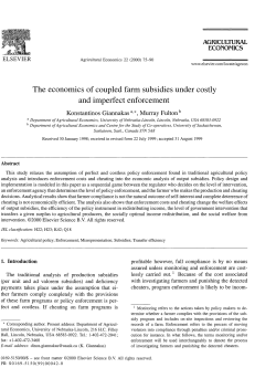 The economics of coupled farm subsidies under costly and imperfect