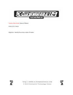 Teacher Data Guide: States of Matter Listen to Dr. Hacen Objective