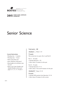 Senior Science HSC Exam