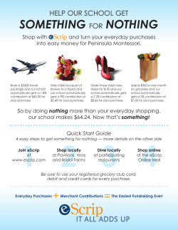 SOMETHING FOR NOTHING - Peninsula Montessori School