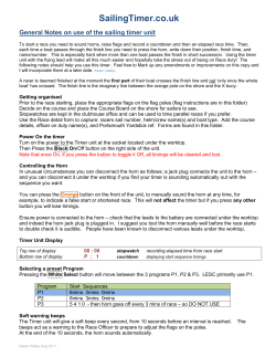How to use the SailingTimer unit
