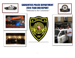 SAUGERTIES POLICE DEPARTMENT 2014