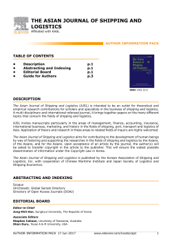 the asian journal of shipping and logistics