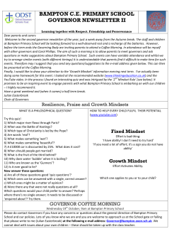BAMPTON C.E. PRIMARY SCHOOL GOVERNOR NEWSLETTER II
