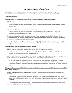 How to Use Quotes in Your Paper
