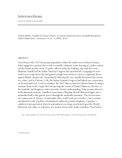 Nishant Batsha - Gandhi and Chauri Chaura: A Lacanian