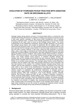 evolution of hydrogen pickup fraction with oxidation rate