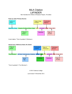 MLA Citation LitFINDER
