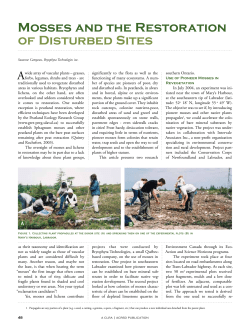 Mosses and the Restoration of Disturbed Sites