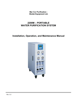 2200M-Portable Water Purification System