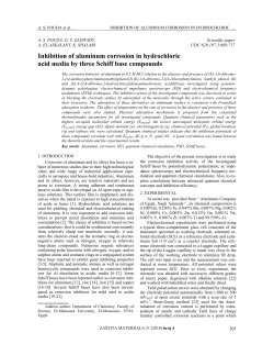 Inhibition of aluminum corrosion in hydrochloric acid media by three
