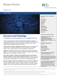 Insurance and Technology Evolution and Revolution in a Digital World