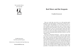 Karl Marx and the Iroquois