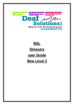 BSL Glossary user Guide New Level 3
