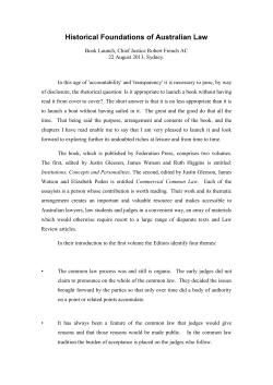 Historical Foundations of Australian Law