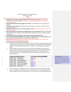 Space Planning Committee Meeting Minutes September 14, 2015