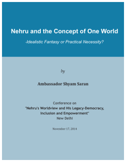 Nehru and the Concept of One World