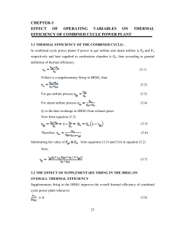 CHEPTER-3 EFFECT OF OPERATING VARIABLES ON THERMAL