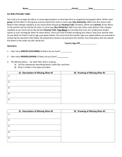 An Alien Periodic Table A) Description of Missing