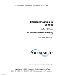 Efficient Meshing in Sonnet