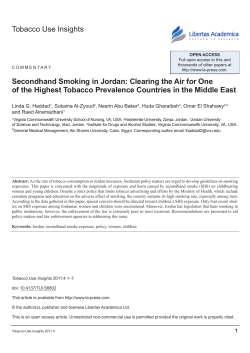 secondhand smoking in Jordan