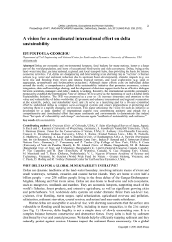 A vision for a coordinated international effort on delta sustainability