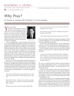 Why Pray - CS Lewis Institute