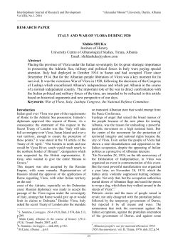 RESEARCH PAPER ITALY AND WAR OF VLORA DURING