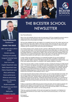 Newsletter &ndash; April 2017