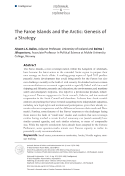 The Faroe Islands and the Arctic: Genesis of a Strategy