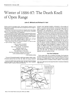 of Open Range - Journals at the University of Arizona