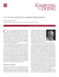 CS Lewis and the Case Against Subjectivism