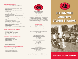 DEALING wIth DISRUPtIVE StUDENt BEhAVIOR