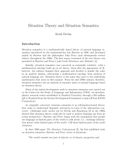 Situation Theory and Situation Semantics