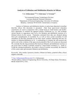 Analysis of Lithiation and Delithiation Kinetics in Silicon