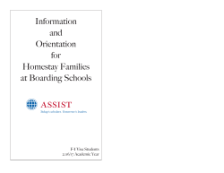 Information and Orientation for Homestay Families