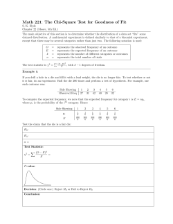 The Chi-Square Test for Goodness of Fit