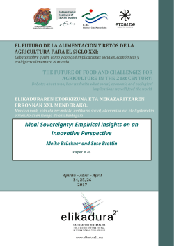 El futuro de la alimentaci&oacute;n y la Agricultura en el Siglo XXI.