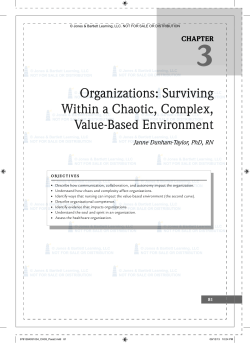 Organizations: Surviving Within a Chaotic, Complex, Value