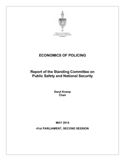 ECONOMICS OF POLICING Report of the Standing Committee on