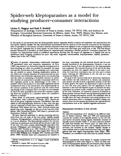 Spider-web kleptoparasites as a model for studying producer