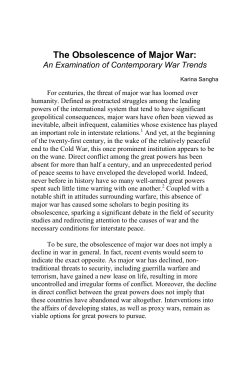 The Obsolescence of Major War: An Examination of Contemporary